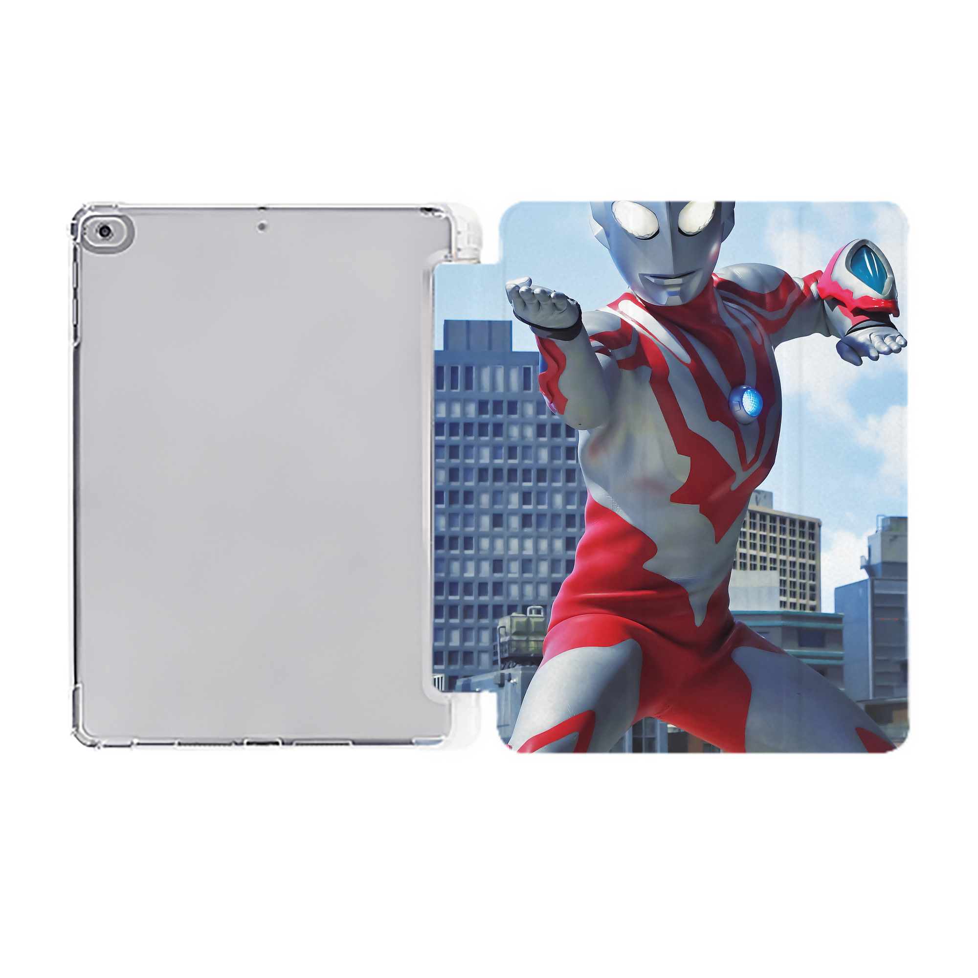 （画像用） ウルトラマン Ultraman IPad ケース ペン収納付き 三つ折りスタンド PUレザー×シリコン 対応機種9.5/10.5/10.9インチ